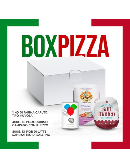 Il Box pizza è il Kit ideale per coloro che sono amanti della preparazione della pizza fatta in casa.